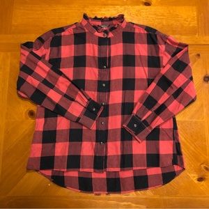 Eddie Bauer Buffalo Plaid Shirt - Sz M - Red Black